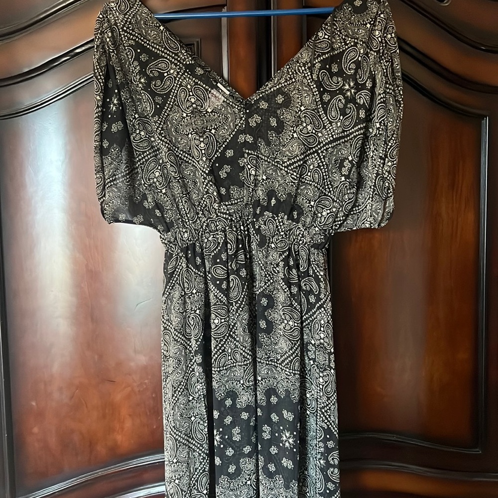 Black and beige sheer summer dress - Picture 1 of 2